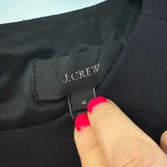 J. Crew Overlap Shift Dress in Black - Picture 7 of 8